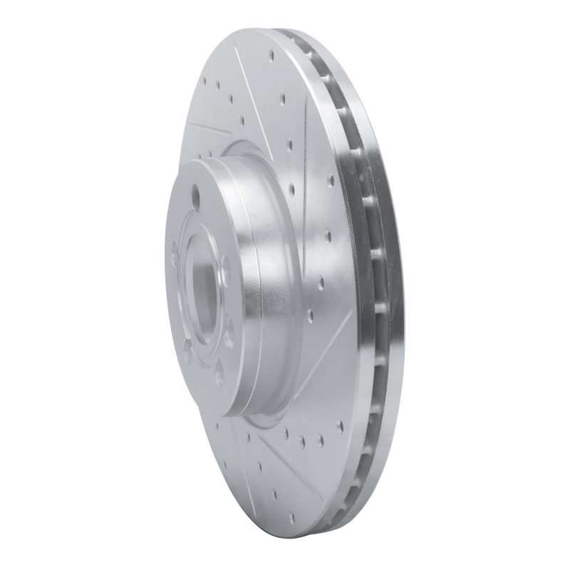 Volkswagen EuroVan Brake Rotor (1) - Front Right - R1 Concepts - Drilled & Slotted - Silver - `01-`03